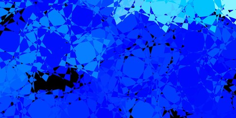 Dark BLUE vector background with polygonal forms.