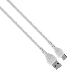 connector with USB cable, Type C, black, isolated on white background