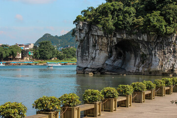 Photo of the Elephant Trunk Hill in the Li River in China