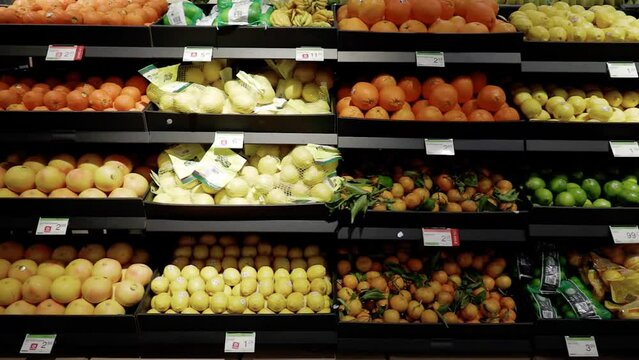 Fruits in a grocery store