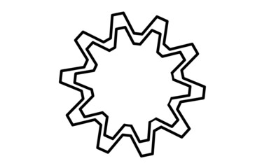 Vector black circle frame cog space abstract bumpy 