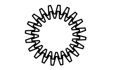 Vector black circle frame cog space abstract bumpy 