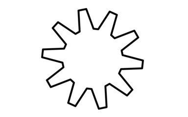 Vector black circle frame cog space abstract bumpy 