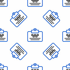 Line Taxi driver license icon isolated seamless pattern on white background. Colorful outline concept. Vector