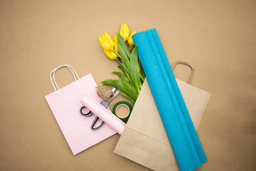 paper bag with a flower