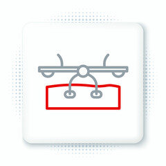 Line Seesaw icon isolated on white background. Teeter equal board. Playground symbol. Colorful outline concept. Vector