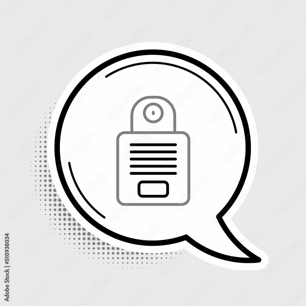 Poster line intercom icon isolated on grey background. colorful outline concept. vector