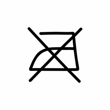 do nor iron symbol doodle icon, vector color line illustration