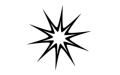 isolated on white background isolated on black frame circle vector flower star burst