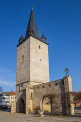 Fototapeta na wymiar Historic Johannistorturm gate and tower in Aschersleben, Germany