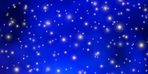 Naklejka na ściany i meble Dark BLUE vector texture with beautiful stars.