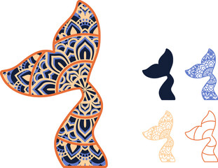 Mandala design. This design consists of several layers. You can change the color and size of the design. Cut each layer and glue together.