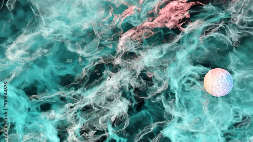 Aufkleber flying in space through stars and gas cloud with cosmic nebulas. design. abstract scientific backgro