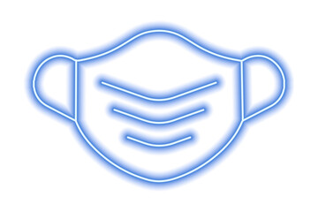 Blue neon zodiac sign Aquarius on white. Predictions, astrology, horoscope.