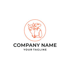 Cowboy One Line Art Logo Design