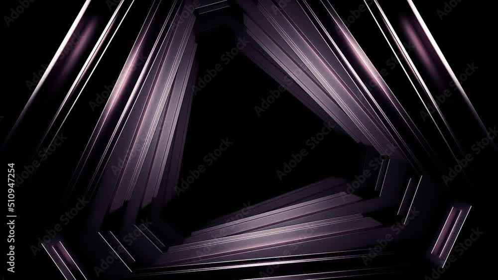 Aufkleber dark triangular tunnel moving into the distance, abstract geometric background. design. abstract met