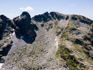 Aerial view of Rila Mountain near The Scary Lake, Bulgaria