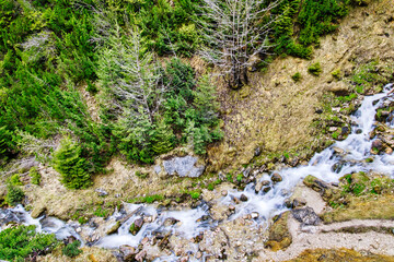 Kleiner Bach in den Bergen in Österreich 