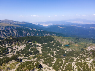 Aerial view of Rila Mountain near The Scary Lake, Bulgaria