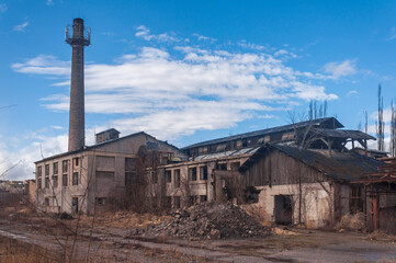 Old abandoned pottery and brick factory in Kladno, Czech Republic