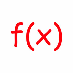 Obraz premium Function of x symbol icon in mathematics