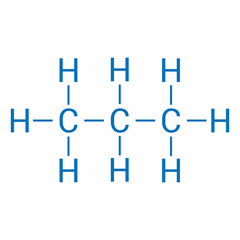 chemical structure of propane (C3H8)