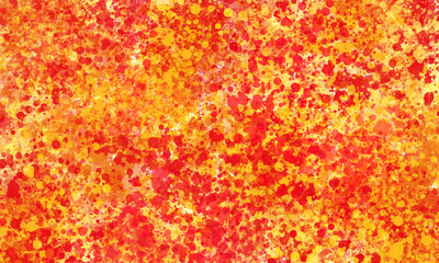 Abstract summer translucent watercolor background in red and yellow tones. Copy space, horizontal banner.