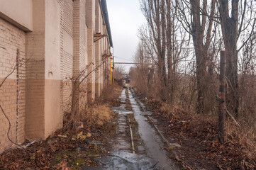 Old abandoned pottery and brick factory in Kladno, Czech Republic