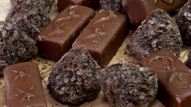 Assorted chocolate sweets candy.