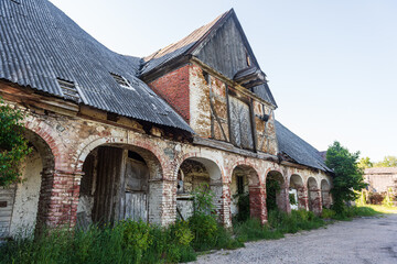 Fototapeta na wymiar Old, historical mill in Dunalka, Latvia.