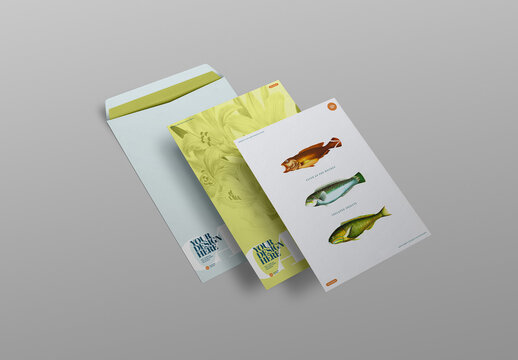Envelopes Mockup C4, A4 Perspective