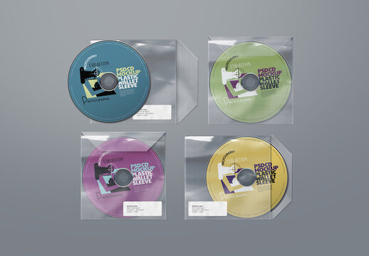 CD Mockup DVD Plastic Wallet Sleeve