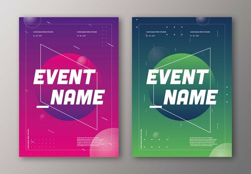 Gradient Background Elements with Geometric Shapes Poster