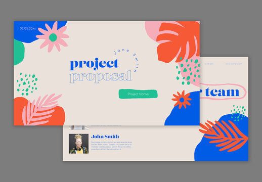 Creative Colorful Pitch Deck Layout with Shapes