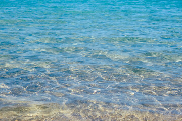 Fototapeta na wymiar Natural blue sea water summer vocation background.