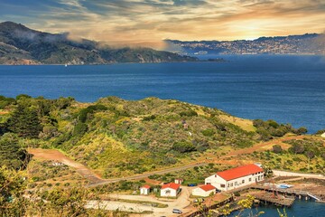 view of ocean from the mountain, Pacific ocean