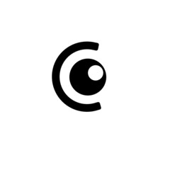 Letter C lens camera logo design vector