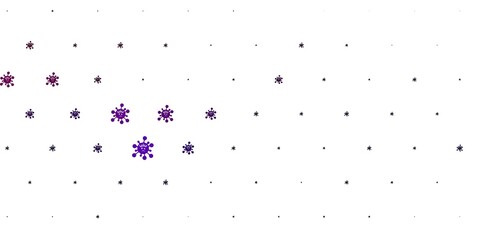 Light Purple, Pink vector background with covid-19 symbols.