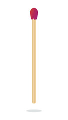 Wooden match on white background
