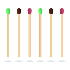 Many matches on white background