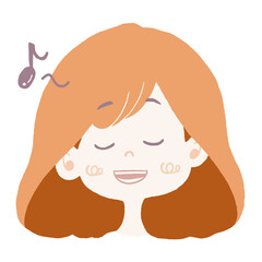 ご機嫌で歌を口ずさんでいる女の子