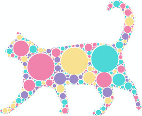 cat color dot vector texture