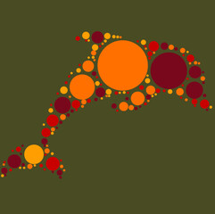 Obraz premium dolphin color dot vector texture