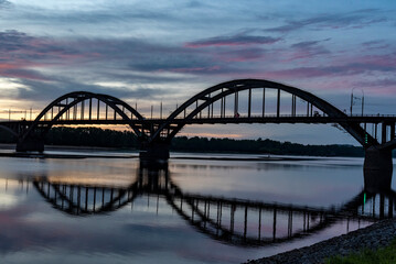 Bridge over the Volga river in Rybinsk