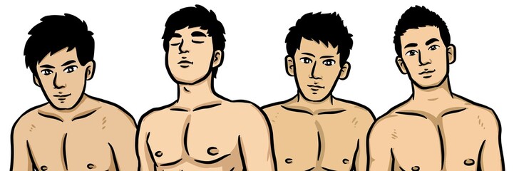 cute man cartoon on white background