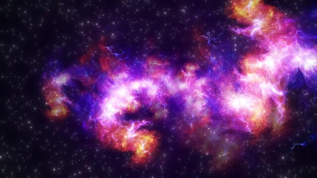 4K 3D Outer space animation Red Pink Space