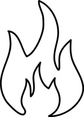 Fire Icon. Flat black pictogram. Illustration symbol line art.eps