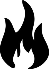 Fire Icon. Flat black pictogram. Illustration symbol..eps