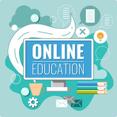 Online education vector graphic design