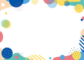 カラフルな配色のドット幾何学フレーム